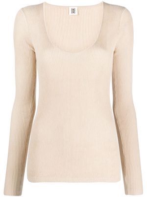 By Malene Birger Rinah fine-ribbed long-sleeve top - Neutrals