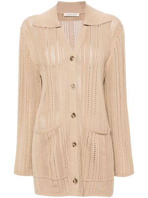 By Malene Birger Samina open-knit cardigan - Neutrals