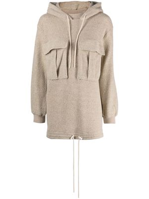 By Malene Birger Terry pocket-detail hoodie - Neutrals