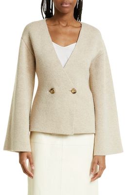 BY MALENE BIRGER Tinley Double Breasted Cardigan in Twill Beige