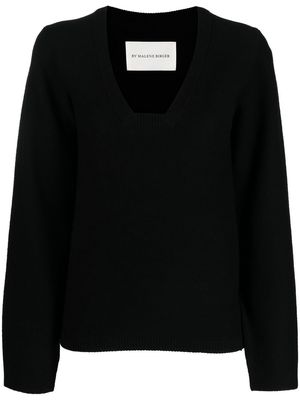 By Malene Birger U-neck knitted sweater - Black