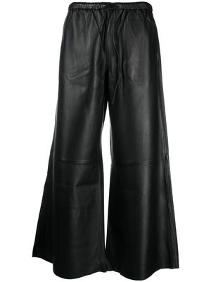 By Malene Birger Vigaia wide-leg leather trousers - Black