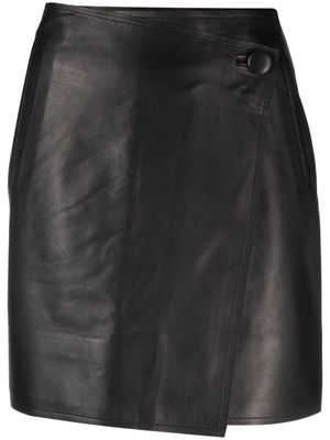By Malene Birger wraparound leather miniskirt - Black