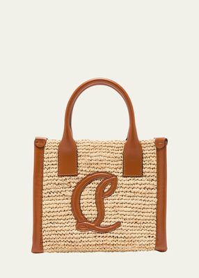 By My Side Mini Tote in Raffia with CL Logo