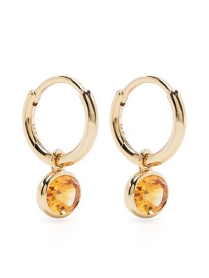 By Pariah The Orbit Citrine gemstone-embellished hoops - Gold