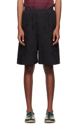 By Walid Black Cotton Shorts