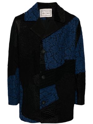 By Walid colour-block single-breasted coat - Black