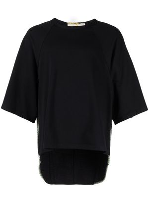 By Walid contrasting-stitch detail T-shirt - Black