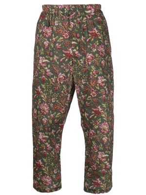 By Walid cropped floral-print trousers - Green