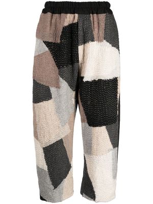 By Walid cropped patchwork trousers - Multicolour