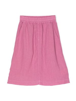 By Walid elasticated-waist linen skirt - Pink