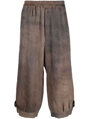 By Walid elasticated-waistband wide-leg trousers - Brown