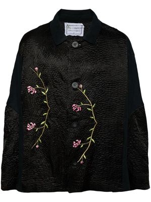 By Walid embroidered single-breasted coat - Black