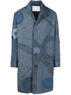 By Walid Gil patchwork cotton coat - Blue