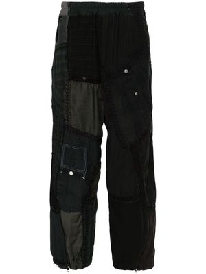 By Walid Harley patchwork tapered trousers - Green