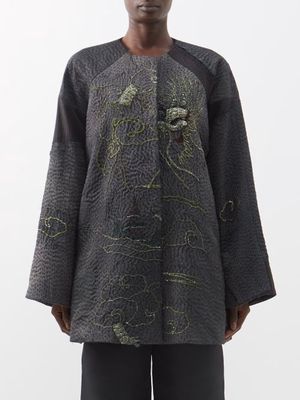 By Walid - Jackie 1920s Silk And Wool Jacket - Womens - Green