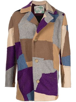 By Walid Jacob patchwork wool coat - Multicolour