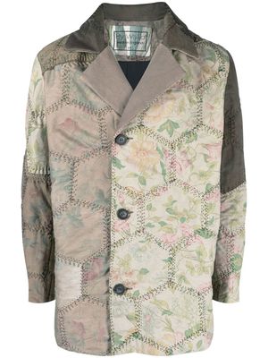 By Walid Jacob quilted pea coat - Green