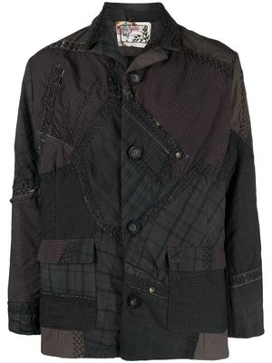 By Walid Noah patchwork cotton shirt jacket - Green