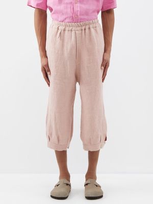 By Walid - Orson 19th-century Linen-blend Trousers - Mens - Dusty Pink
