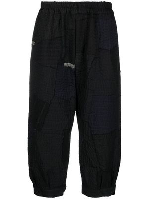By Walid Orson patchwork cropped trousers - Black