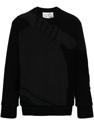 By Walid panelled cotton sweatshirt - Black