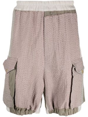 By Walid panelled-design bermuda shorts - Green