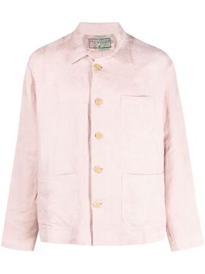 By Walid patch-pocket cotton-linen shirt - Pink