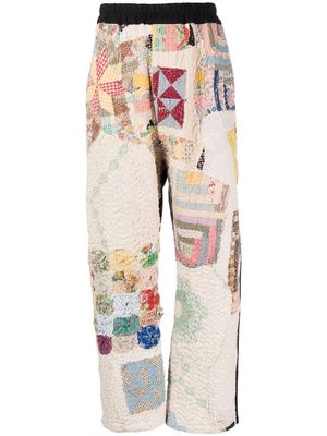 By Walid patchwork straight-leg trousers - Multicolour