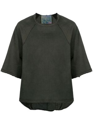 By Walid patchwork three-quarter sleeve T-shirt - Green
