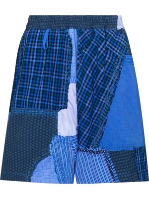 By Walid patchwork track shorts - Blue
