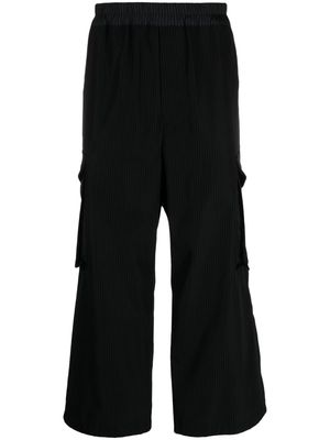By Walid ribbed wide-leg trousers - Black