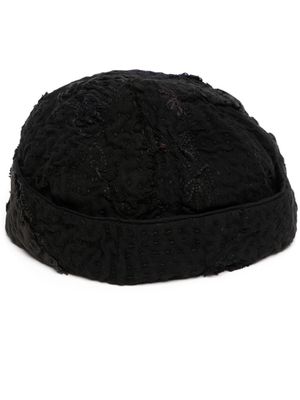 By Walid stitch-detail beanie hat - Black