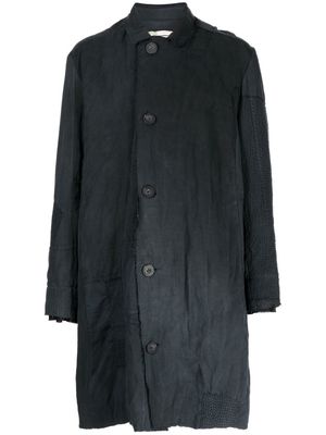 By Walid textured raw-edge trench coat - Black