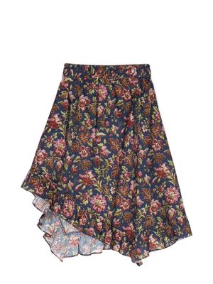 By Walid x Kindred floral-print high-low hem skirt - Multicolour