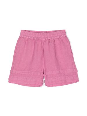 By Walid x Kindred layered-hem linen shorts - Pink