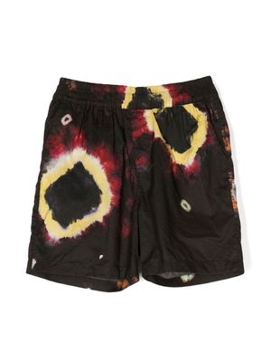 By Walid x Kindred tie-dye print shorts - Black