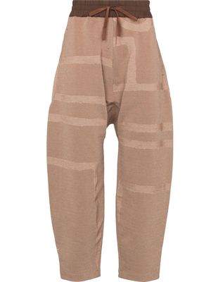 BYBORRE drawstring cropped trousers - Brown