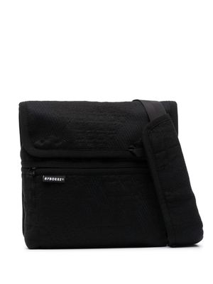 BYBORRE logo-patch jacquard messenger bag - Black