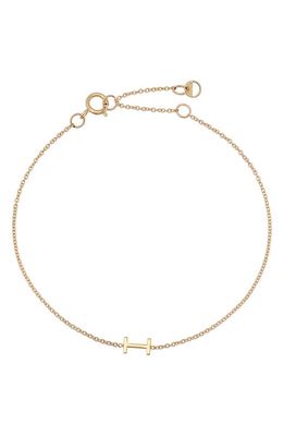 BYCHARI Initial Pendant Bracelet in 14K Yellow Gold-I