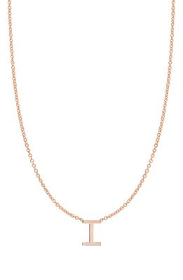 BYCHARI Initial Pendant Necklace in 14K Rose Gold-I 