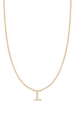 BYCHARI Initial Pendant Necklace in 14K Yellow Gold-I 