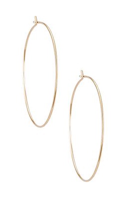 BYCHARI Small Hoop Earrings in Metallic Gold.