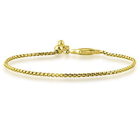 ByGOLDGIRL x QVC Box Chain Adjustable Bracelet, 14K Gold