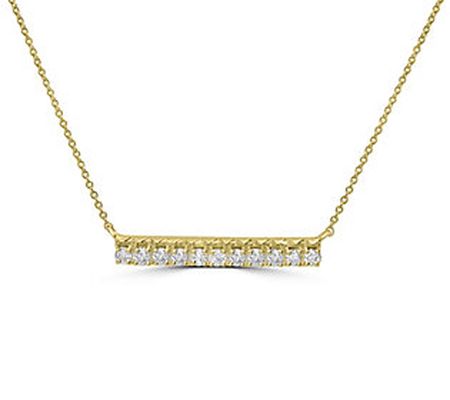 ByGOLDGIRL x QVC Diamond Bar Necklace, 14K Gold