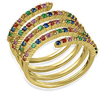 ByGOLDGIRL x QVC Multi-Gemstone Wrap Ring, 14K Gold