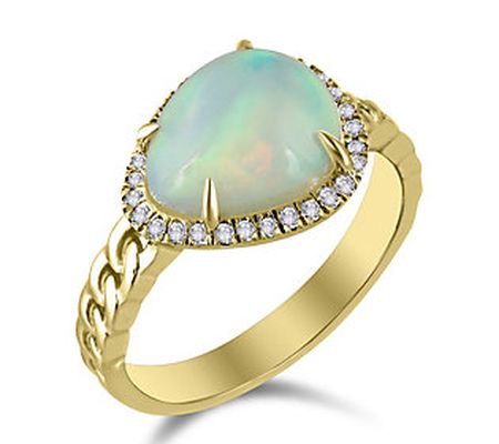 ByGOLDGIRL x QVC Opal & Diamond Ring, 14K Gold
