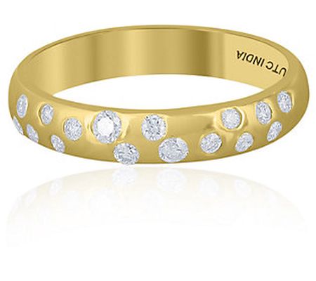 ByGOLDGIRL x QVC Scattered Diamond Band Ring, 1 4K Gold
