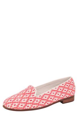 ByPaige BY PAIGE Needlepoint Diamond Flat in Coral