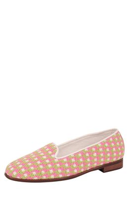 ByPaige BY PAIGE Needlepoint Geometric Flat in Pink/Lime/White